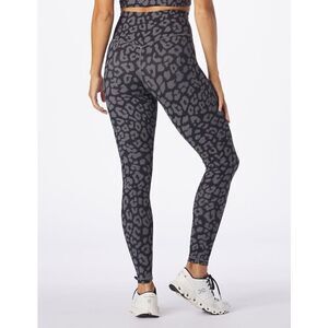 Glyder Sultry Legging Black Lepord Size Small Compressive Sculpt Rib Fabric